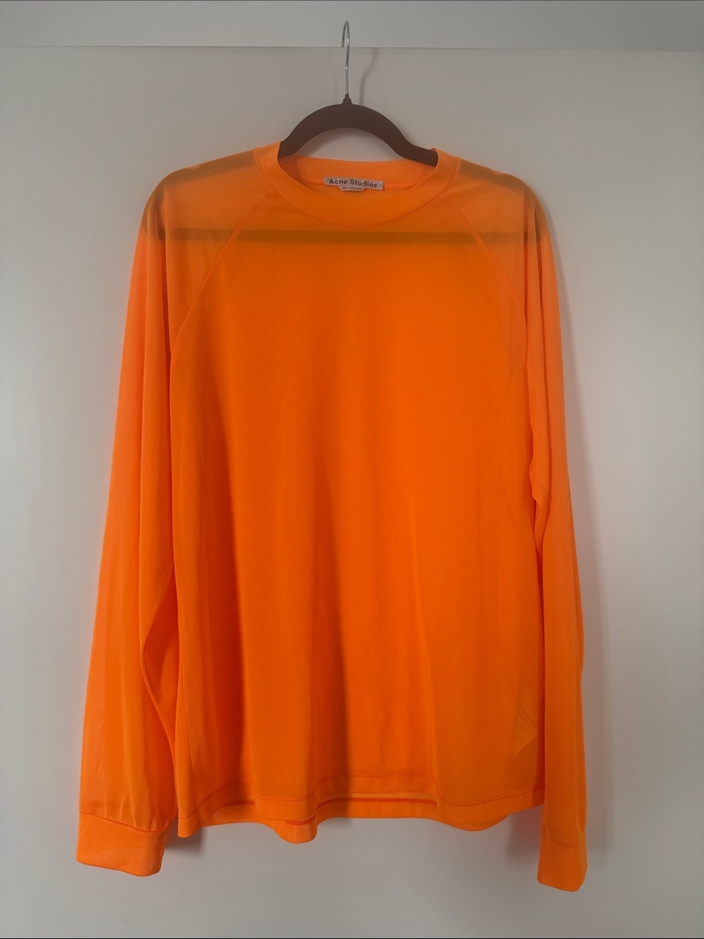 Acne Orange Crewneck Long-Sleeve Tee